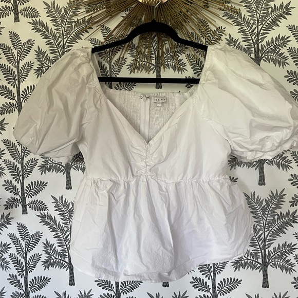 White English Factory Puffy Sleeve Top - Picture 2 of 6